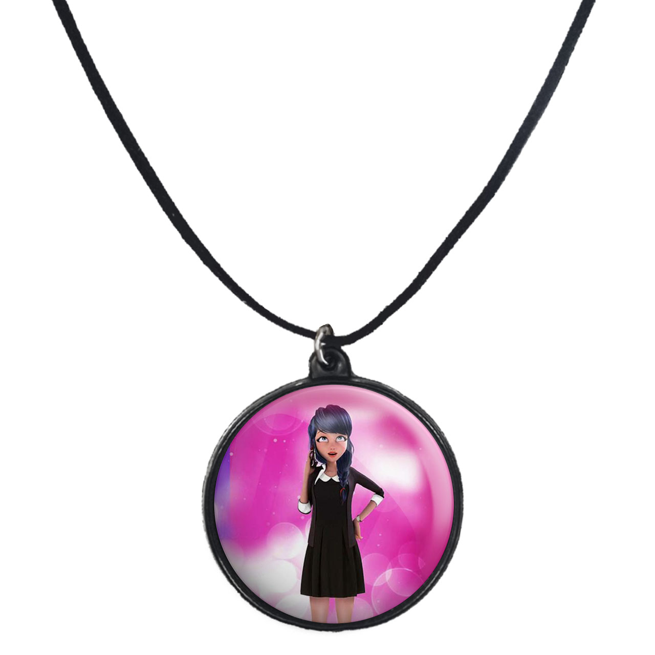 گردنبند پرمانه طرح کفشدوزکی کد pmb.653 مدل دو طرفه