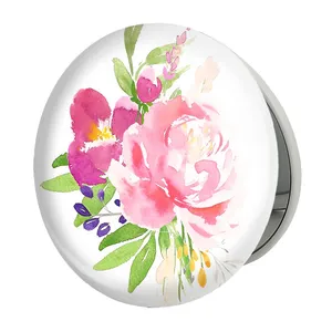 آینه جیبی خندالو طرح گل مدل تاشو کد 5471 