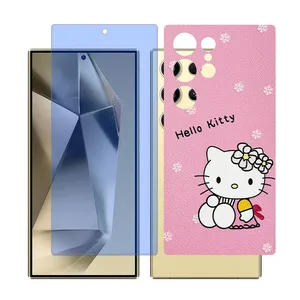 Glass Together model Blue cut screen protector for Samsung Galaxy S22 Ultra mobile phone with back cover sticker