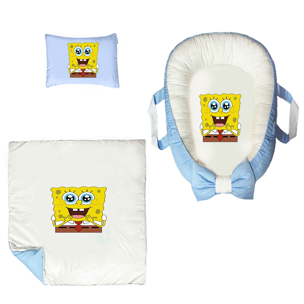 سرویس خواب سه تکه نوزاد ناریکو مدل گارد محافظ دار طرح باب اسفنجی کد 0648