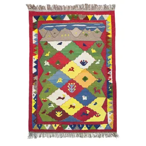  گلیم گبه دستبافت یک و نیم متری کد 971018