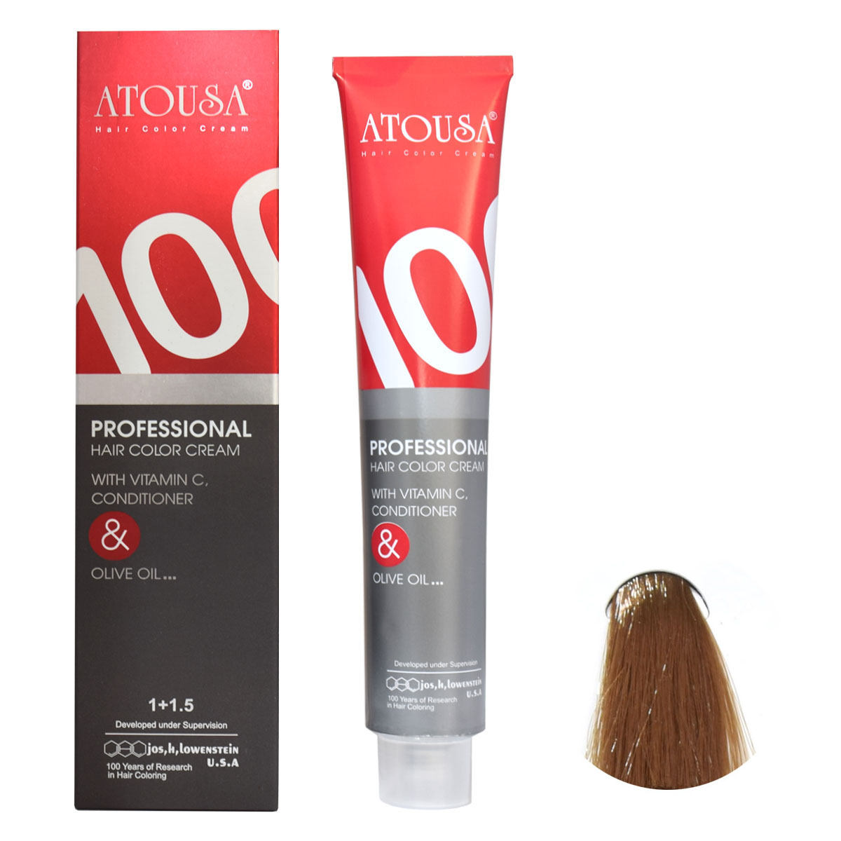 رنگ مو آتوسا شماره NE7 حجم 100 میلی لیتر رنگ بلوند روشن قوی