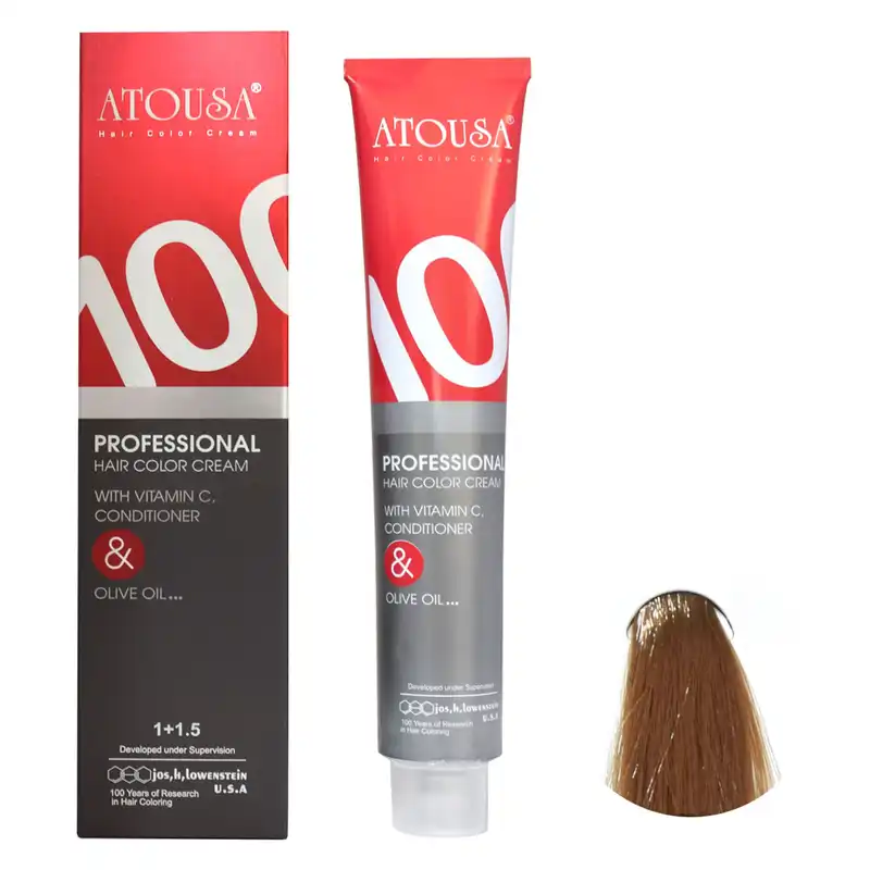 رنگ مو آتوسا شماره NE7 حجم 100 میلی لیتر رنگ بلوند روشن قوی