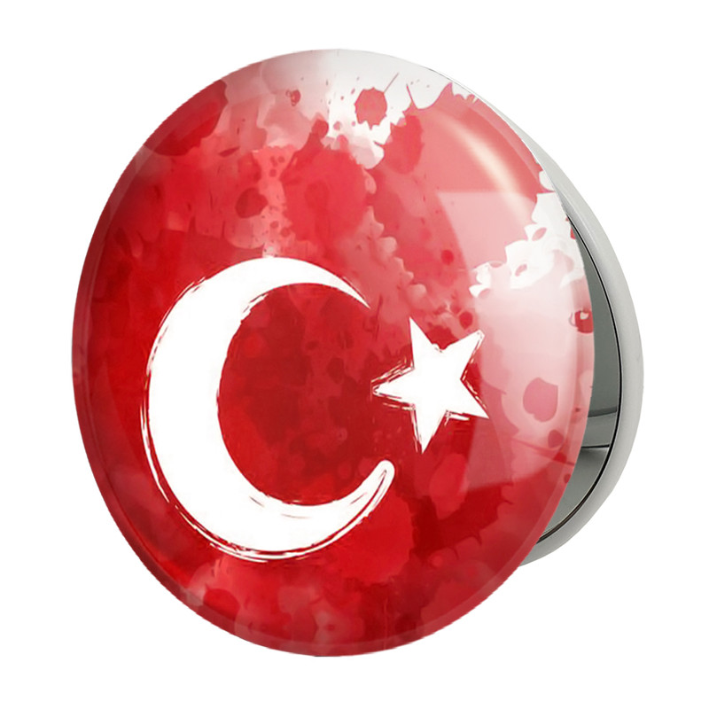 آینه جیبی خندالو طرح پرچم ترکیه مدل تاشو کد 20611 