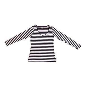 تی شرت آستین بلند زنانه اسمارا مدل راه راه رنگ سرمه ای