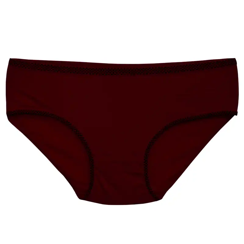 شورت زنانه مدل نخی اسلیپ کش خال دار رنگ زرشکی