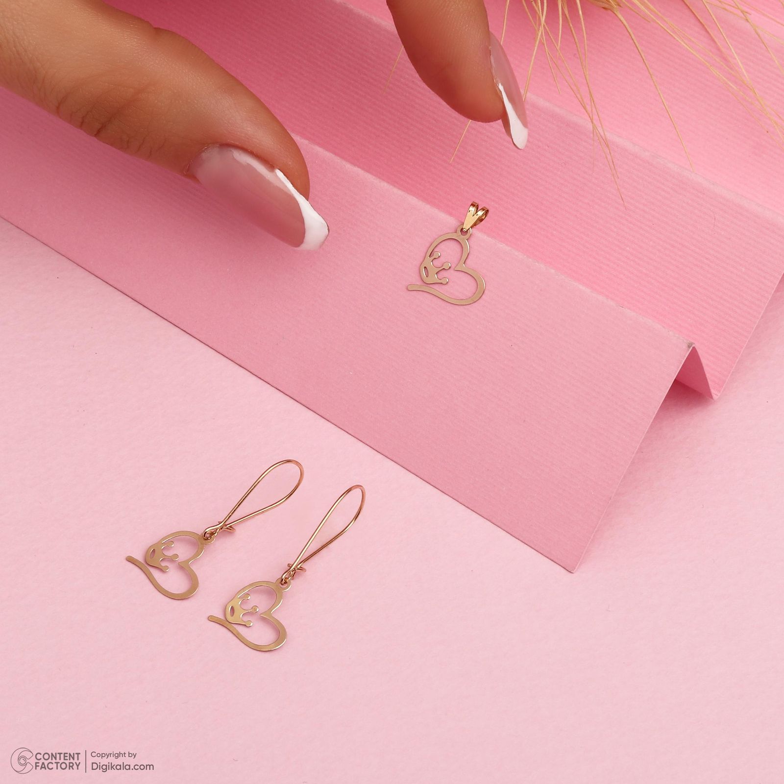 نیم ست طلا 18 عیار زنانه حافا گلد مدل تاج کد nim12 - - 4