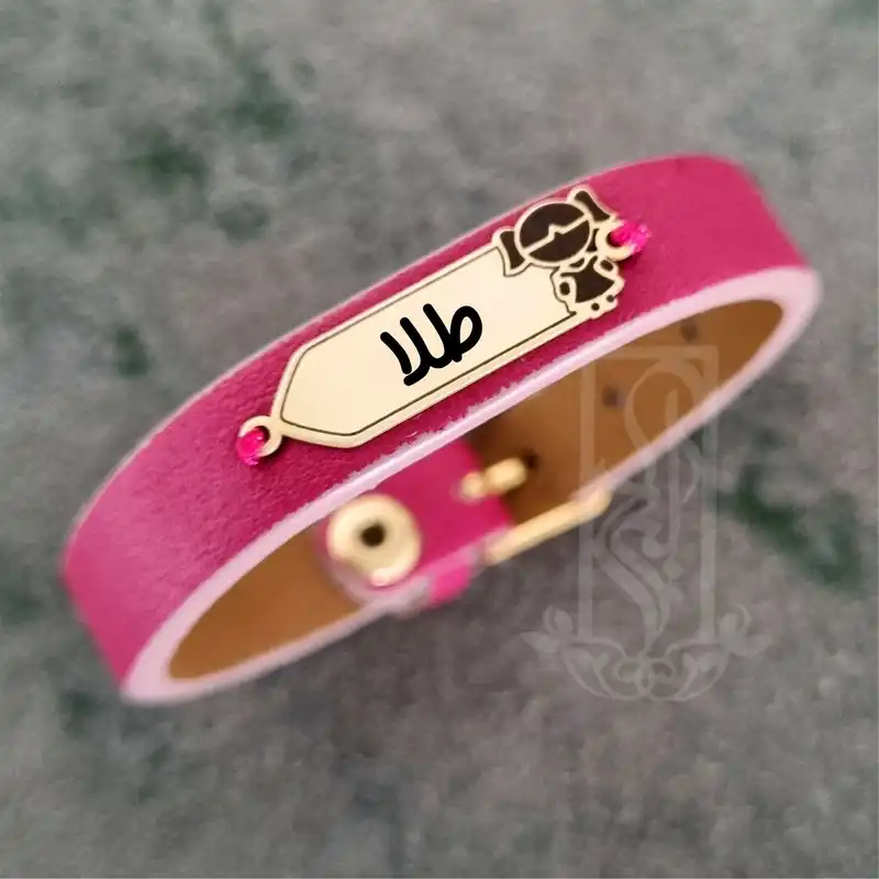 دستبند طلا 18 عیار دخترانه لیردا مدل اسم طلا