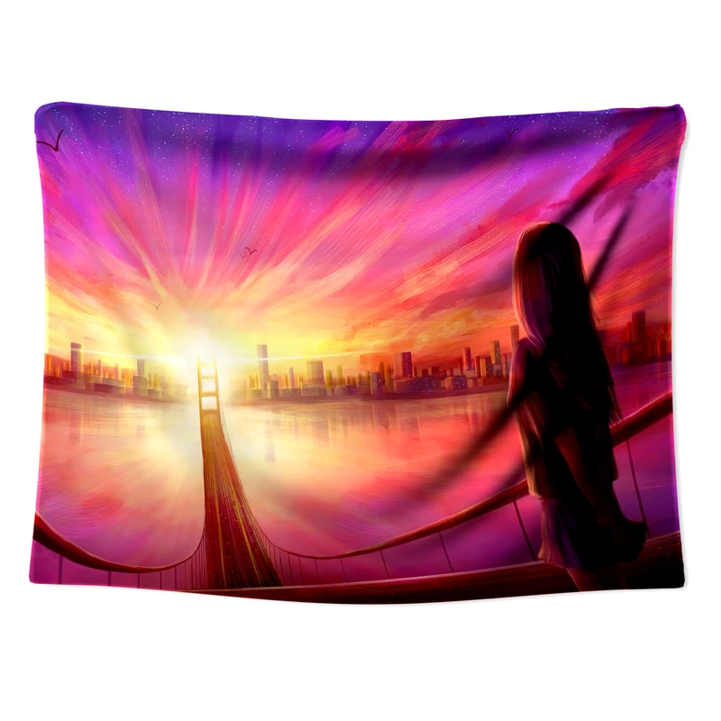 پوستر پارچه ای مدل بک دراپ دخترانه کد 1776