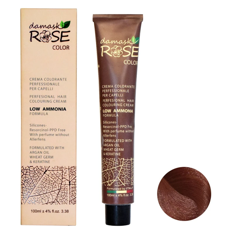 رنگ مو داماسک رز شماره 8/44 حجم 100 میلی لیتر رنگ بلوند مسی روشن