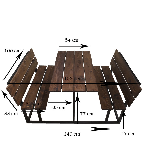 نیمکت مدل چوب و فلز