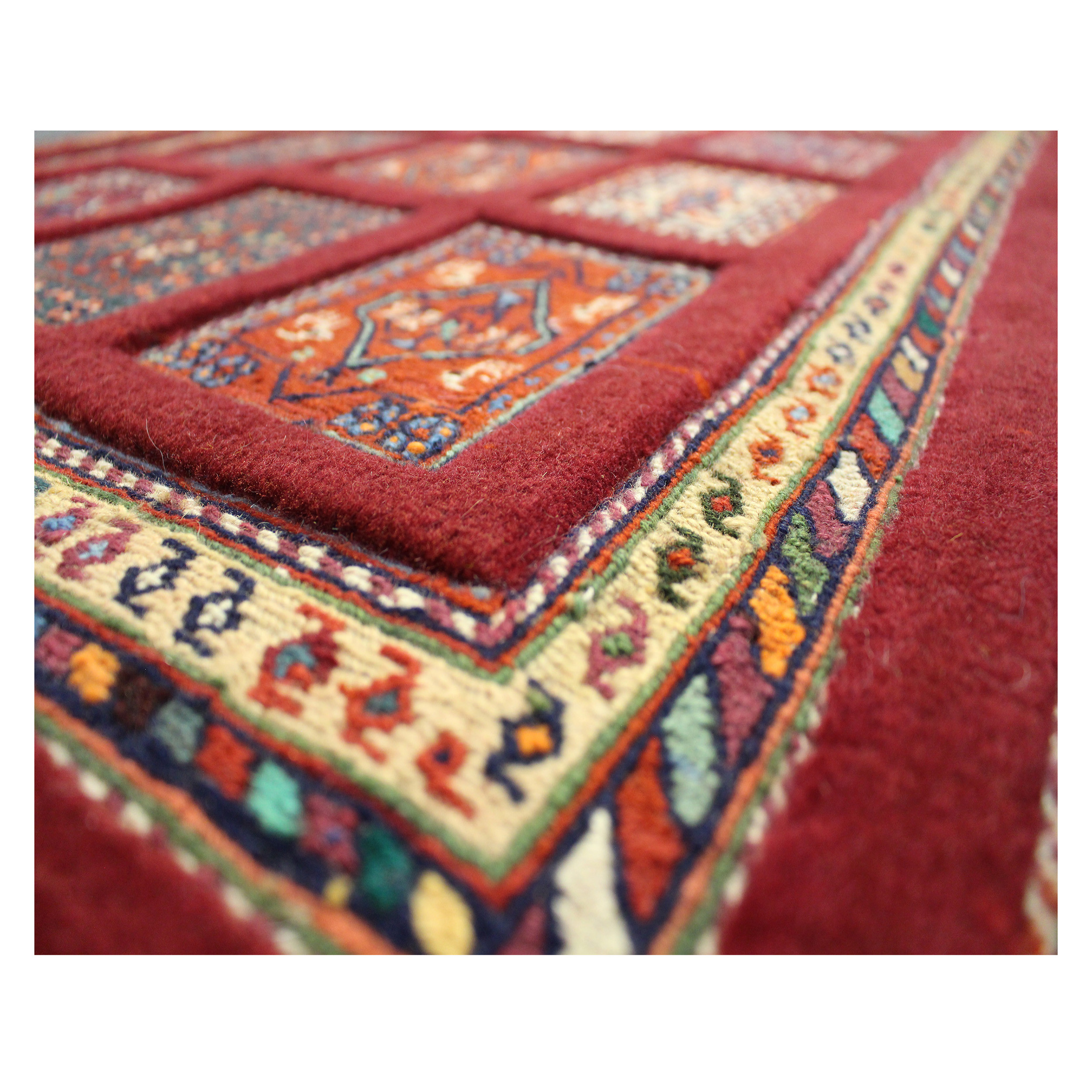 گلیم فرش دستباف یک متری طرح خشتی کد 113 گلیم فرش دستباف یک متری طرح خشتی کد 113