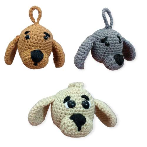عروسک بافتنی مدل سگ بسته 3 عددی