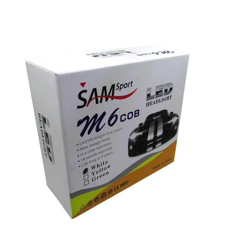 هدلایت سام مدل  M6 Yellow پایه H4 مجموعه دو عددی
