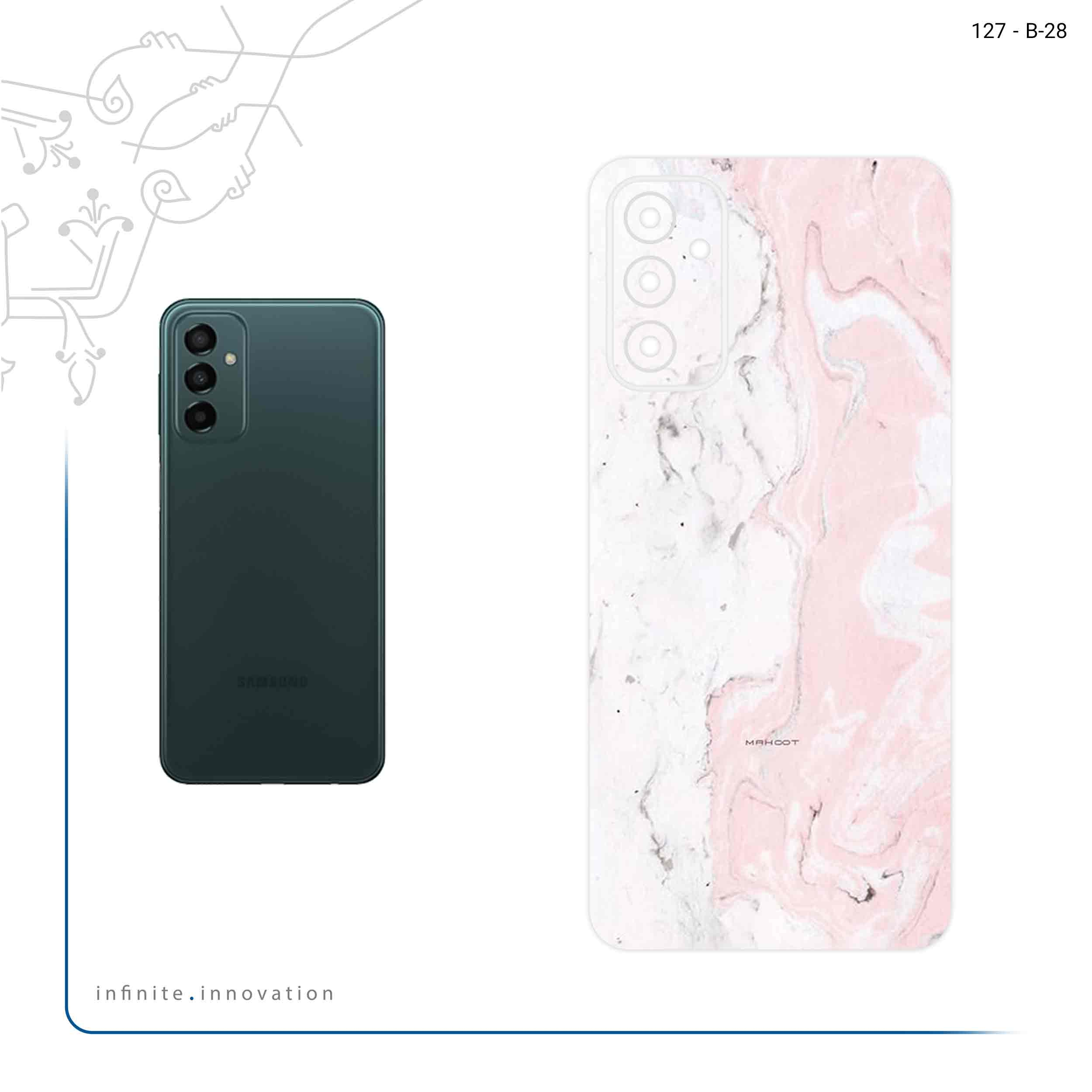 برچسب پوششی ماهوت مدل Blanco_Pink_Marble مناسب برای گوشی موبایل سامسونگ Galaxy M23