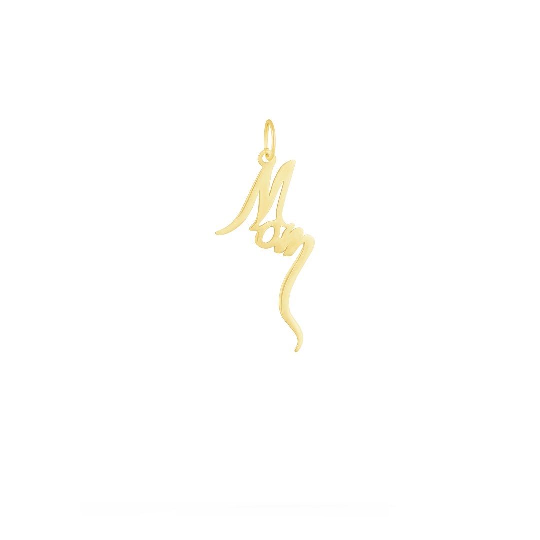 آویز گردنبند طلا 18 عیار زنانه طلا و جواهر درریس مدل MOM -  - 1