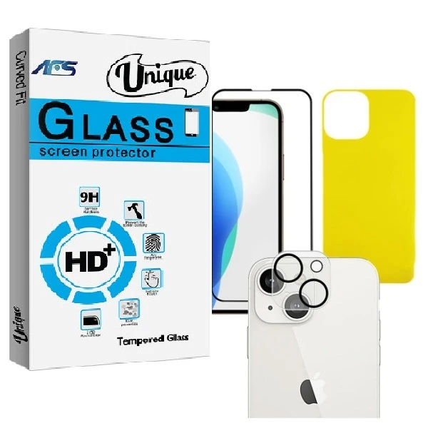  محافظ صفحه نمایش ای اف اس مدل یونیک مناسب برای گوشی موبایل اپل iPhone 13 به همراه محافظ پشت گوشی و محافظ لنز دوربین