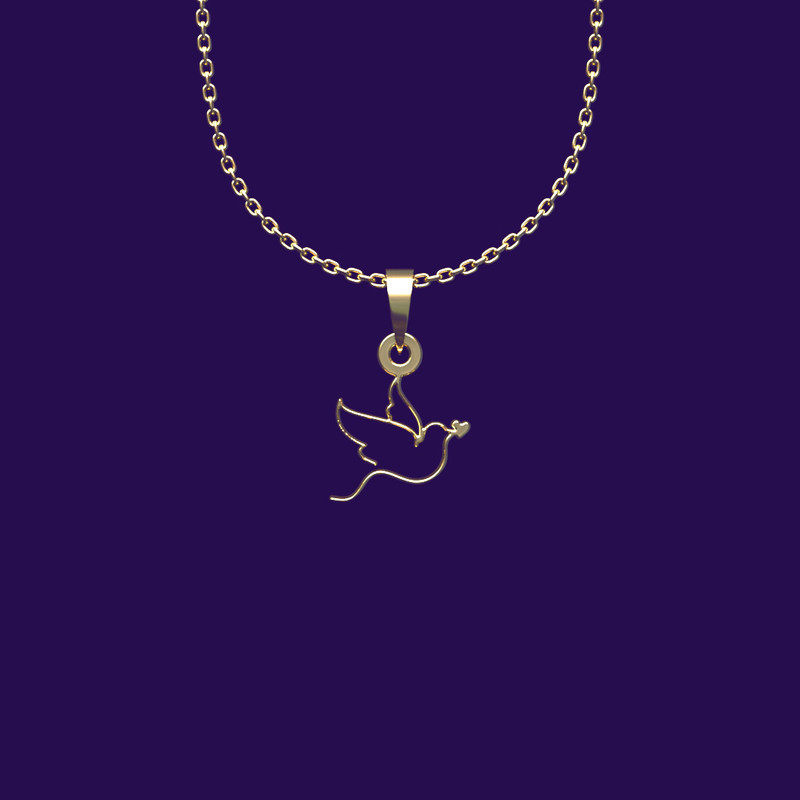 گردنبند طلا 18 عیار زنانه مدوپد مدل پرنده کد CC2-1-1035