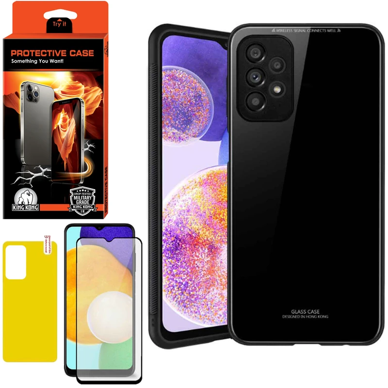 کاور کینگ کونگ مدل CVRGLS-II مناسب برای گوشی موبایل سامسونگ Galaxy A23 به همراه محافظ صفحه نمایش و محافظ پشت گوشی