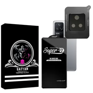 محافظ لنز دوربین ساتیان مدل 3D مناسب برای گوشی موبایل شیائومی Poco F4 به همراه محافظ صفحه نمایش 