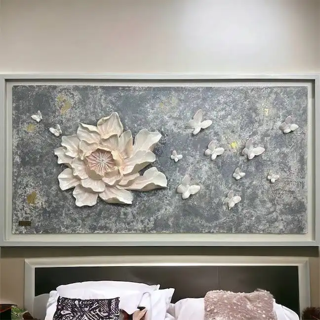 تابلو برجسته مدل گل و پروانه