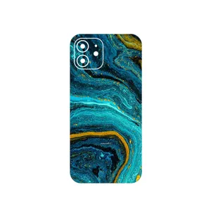 MAHOOT Turquoise marblewith golden streaks Cover Sticker for Apple iPhone 12