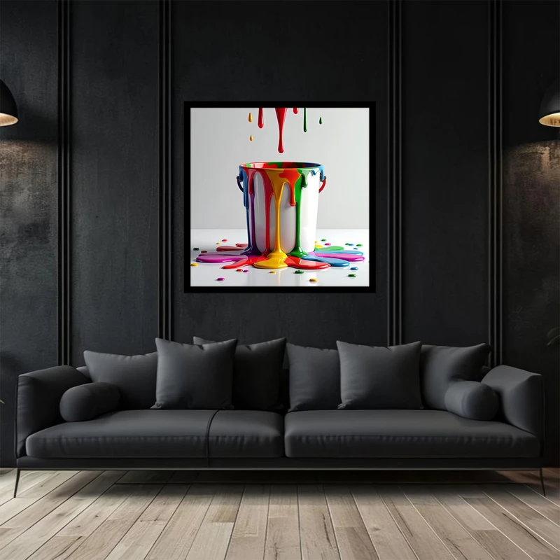 تابلو بکلیت طرح نقاشی و هنری فانتزی دیجیتال سطل رنگ مدل B-bu5322