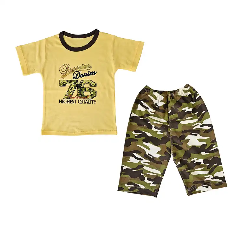 ست تی شرت آستین کوتاه و شلوارک بچگانه سپیدپوش کد 140282