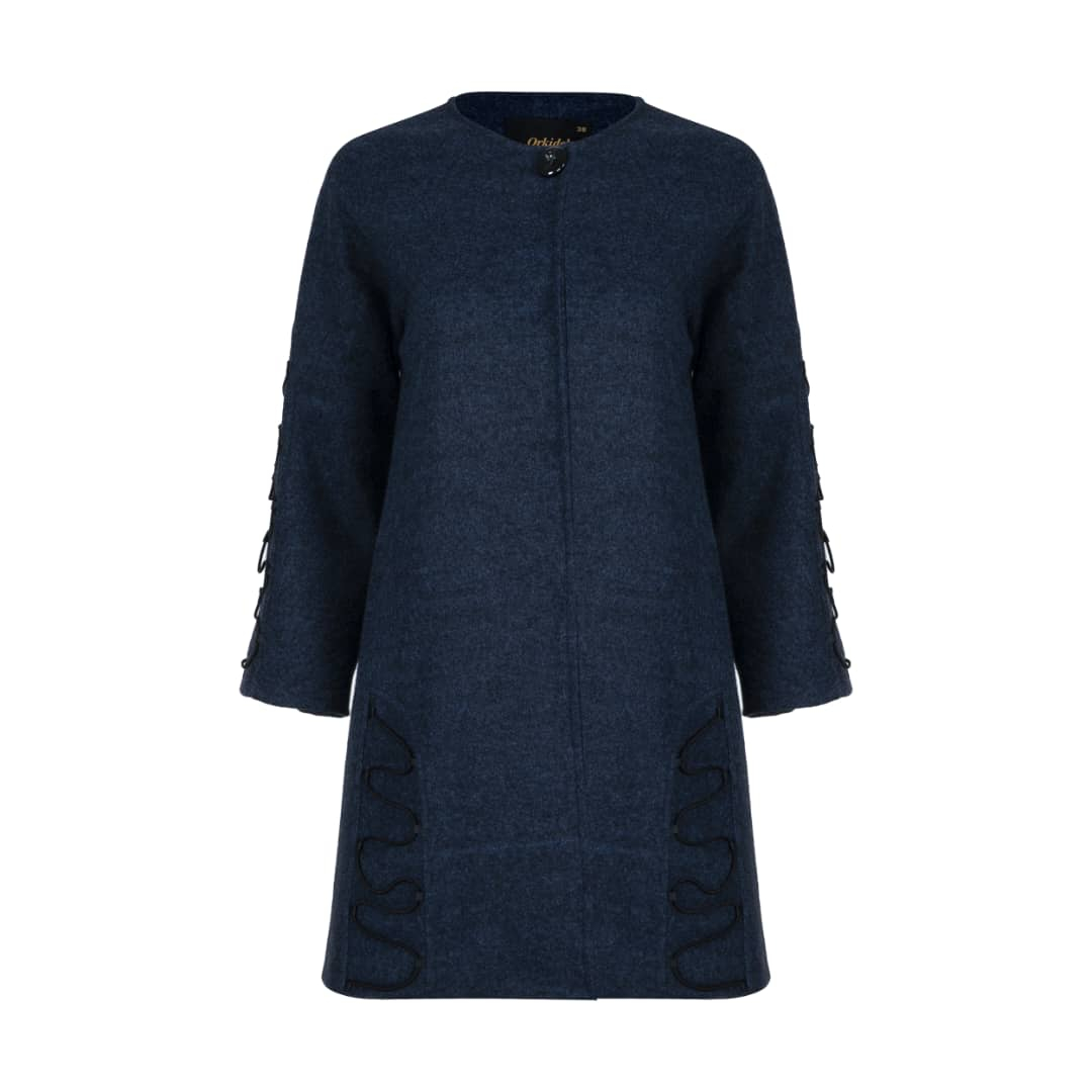 پالتو زنانه مدل 428 رنگ سرمه ای 