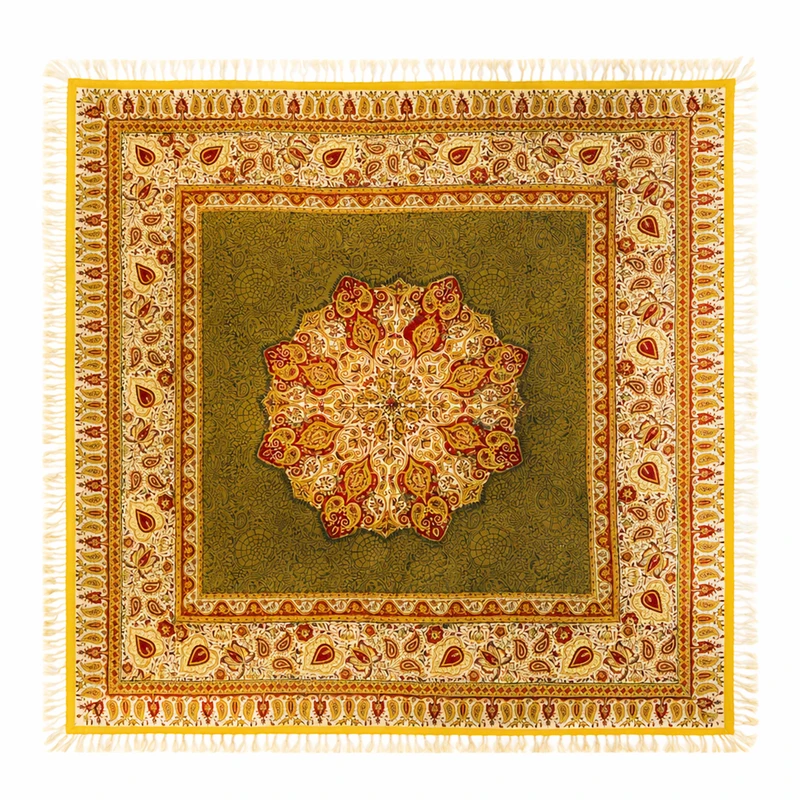 رومیزی قلمکار صنایع دستی فاخر مدل مدرن طرح اسیبریس کد Sq100IBerisamara-RYpG