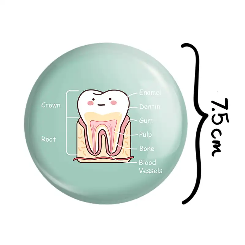 آینه جیبی خندالو طرح دندان و دندانپزشکی کودکانه مدل تاشو کد 27754