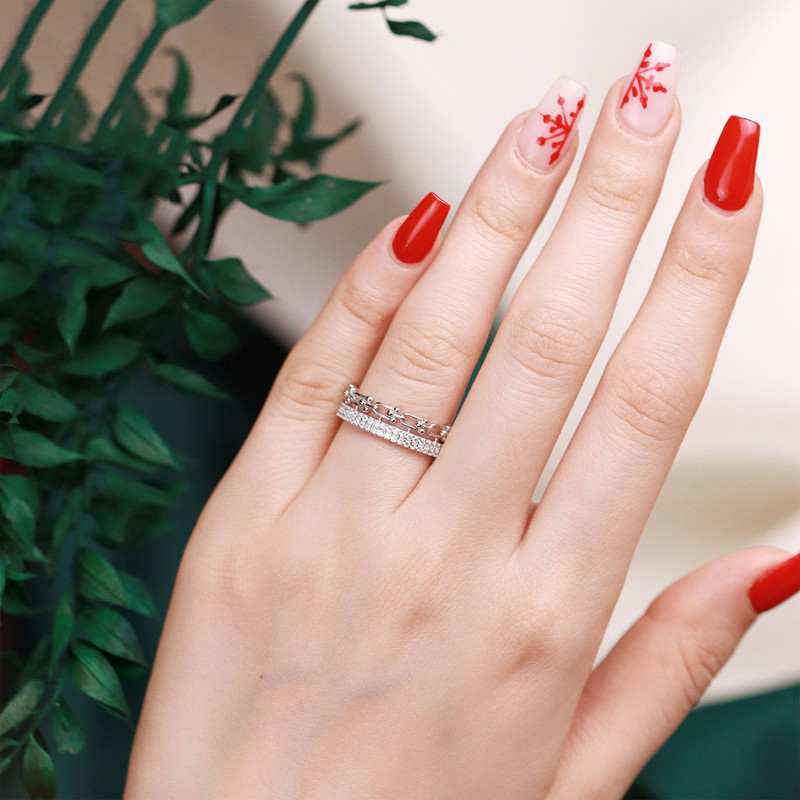 انگشتر نقره زنانه جی تی ای مدل جی نایس