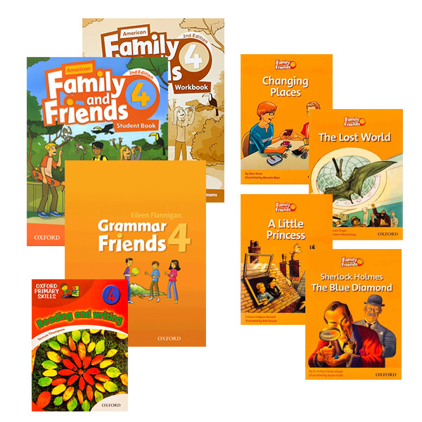 کتاب Family and Friends 4 اثر Naomi Simmons انتشارات آکسفورد 8 جلدی