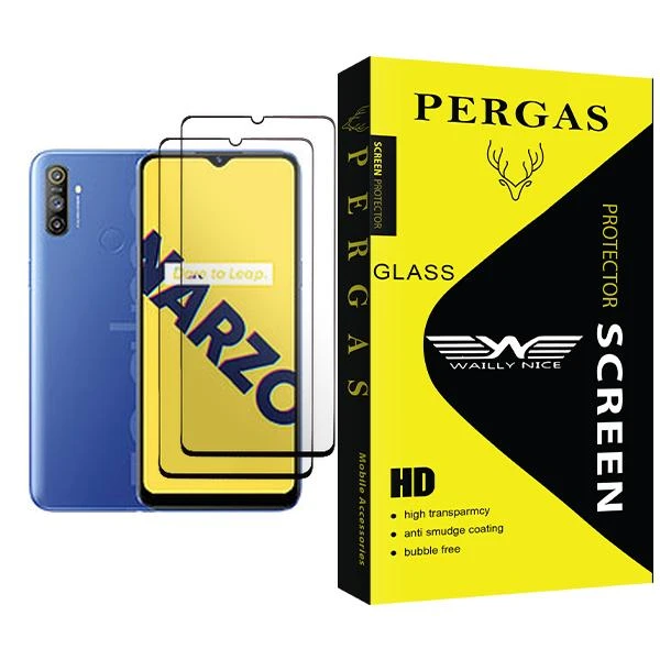 محافظ صفحه نمایش وایلی نایس مدل Pergas Glass MIX002 مناسب برای گوشی موبایل ریلمی Narzo 10A بسته دو عددی