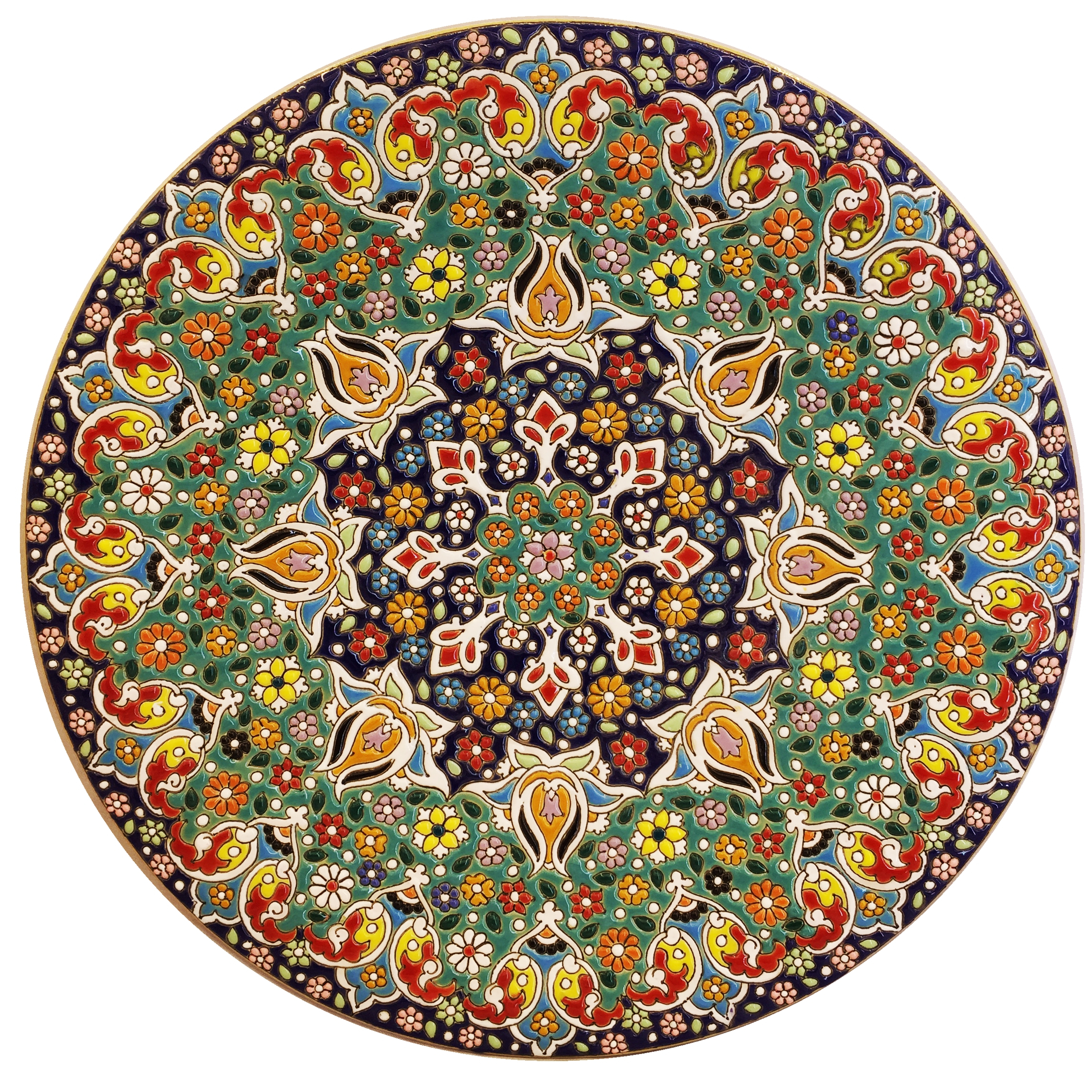 بشقاب میناکاری سفالی زمانیان کد ZMN30041
