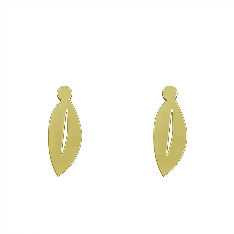 گوشواره طلا 18 عیار زنانه مدوپد مدل هندسی کد GA1-15084