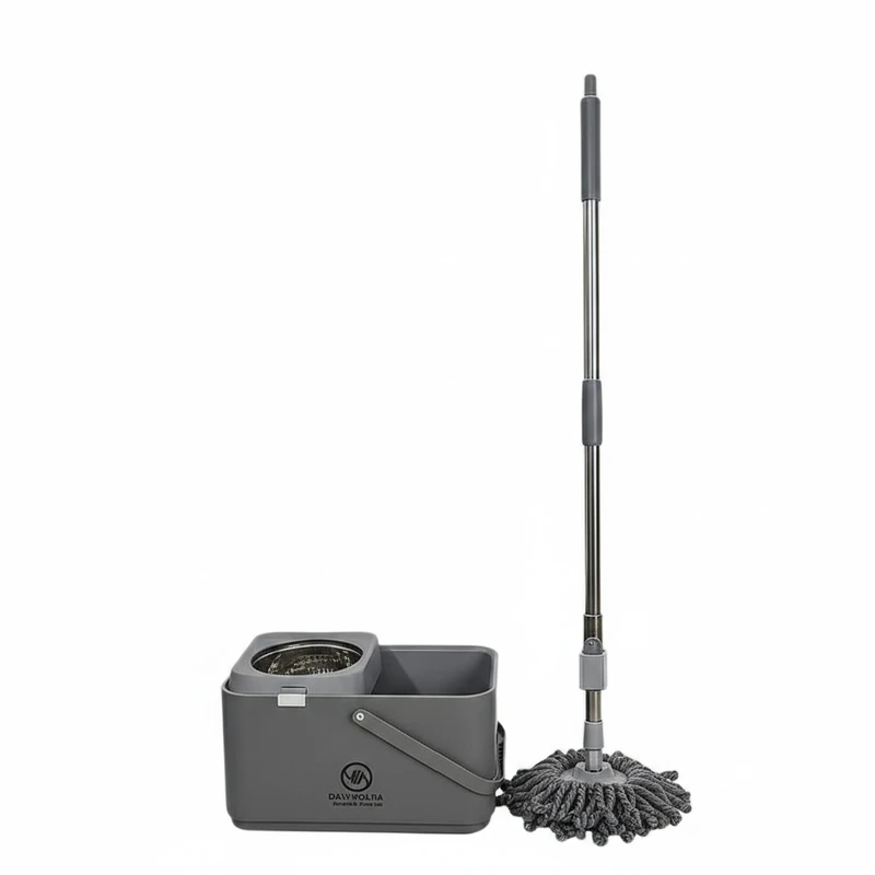 ست سطل و زمین شوی دبلیو اِس مدل چرخشی دو جداره یدک دار کد HSD5