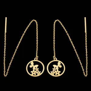 گوشواره طلا 18 عیار زنانه طلای مستجابی مدل گل و پروانه کد 57
