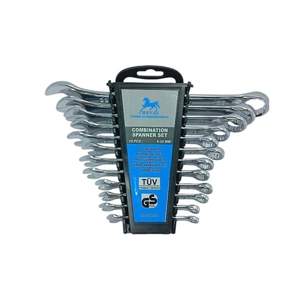 آچار یکسر تخت و یکسر رینگی چوال  مدل india 01 مجموعه 12 عددی