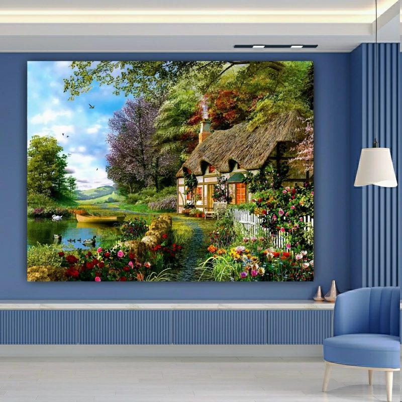 پوستر طرح مخمل طبیعت مدل برکه زیبا کد FP104827