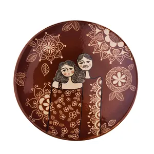 بشقاب دیوارکوب سرامیکی مدل عشق گل گلی