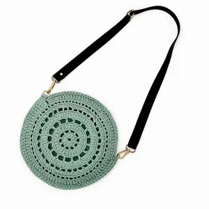 کیف بافتنی مدل رافیا دایره ای