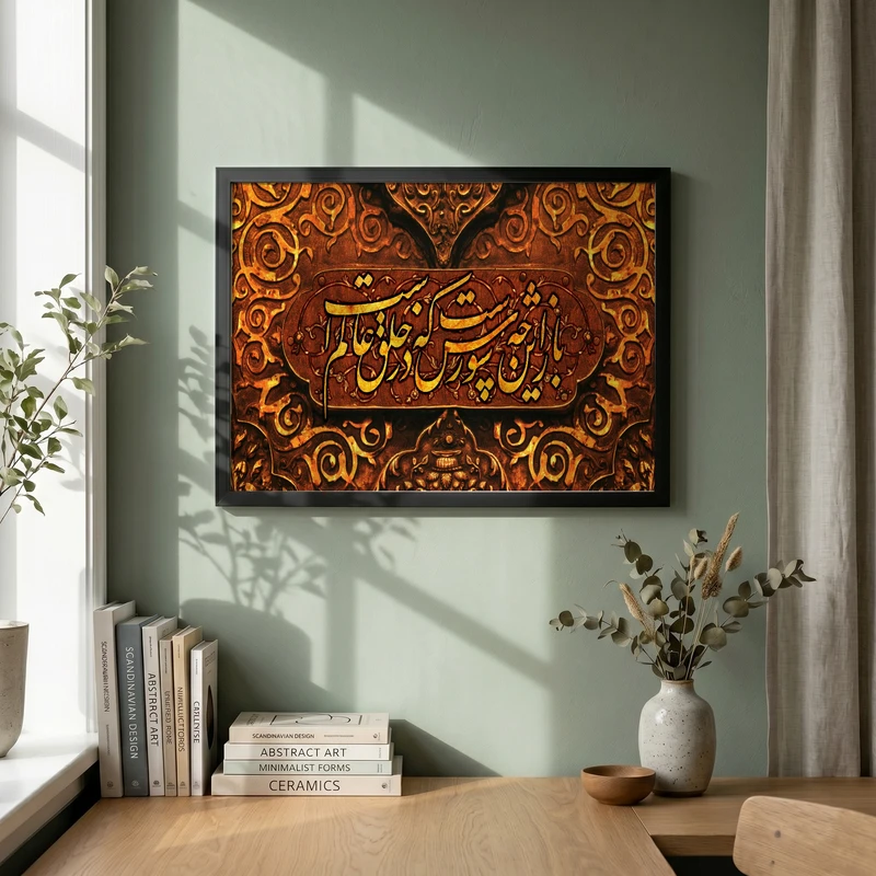 تابلو طرح باز این چه شورش است مدل G14116 فریم مشکی