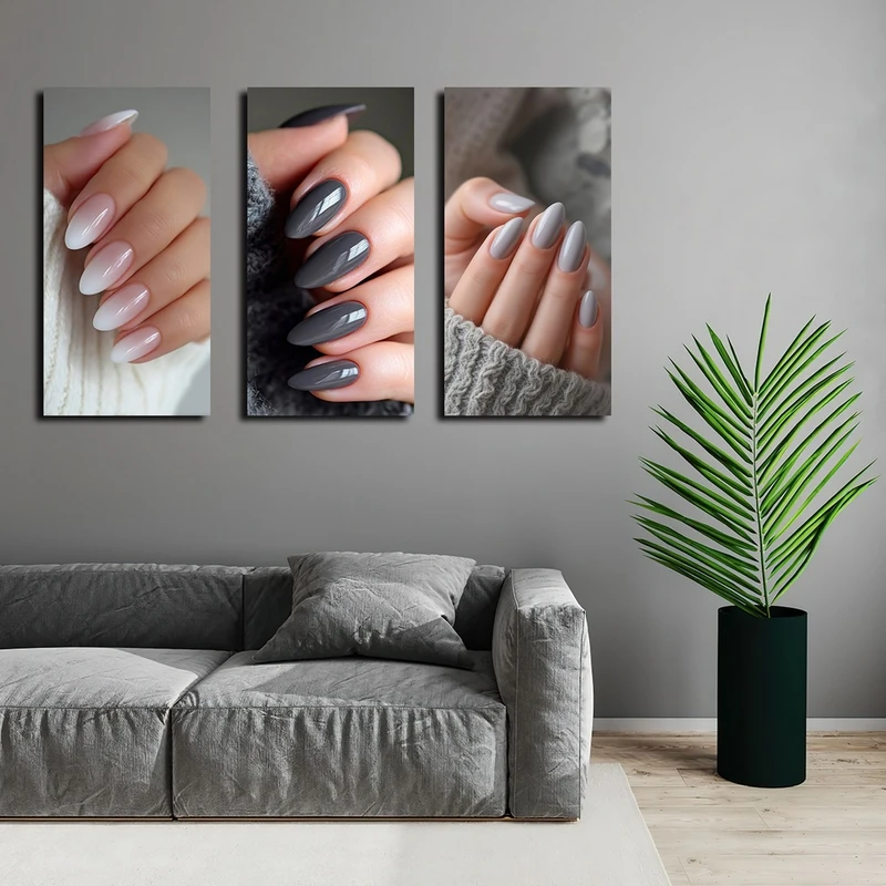 تابلو شاسی بکلیت طرح سالن زیبایی و کاشت ناخن مدل SH-4726 مجموعه 3 عددی