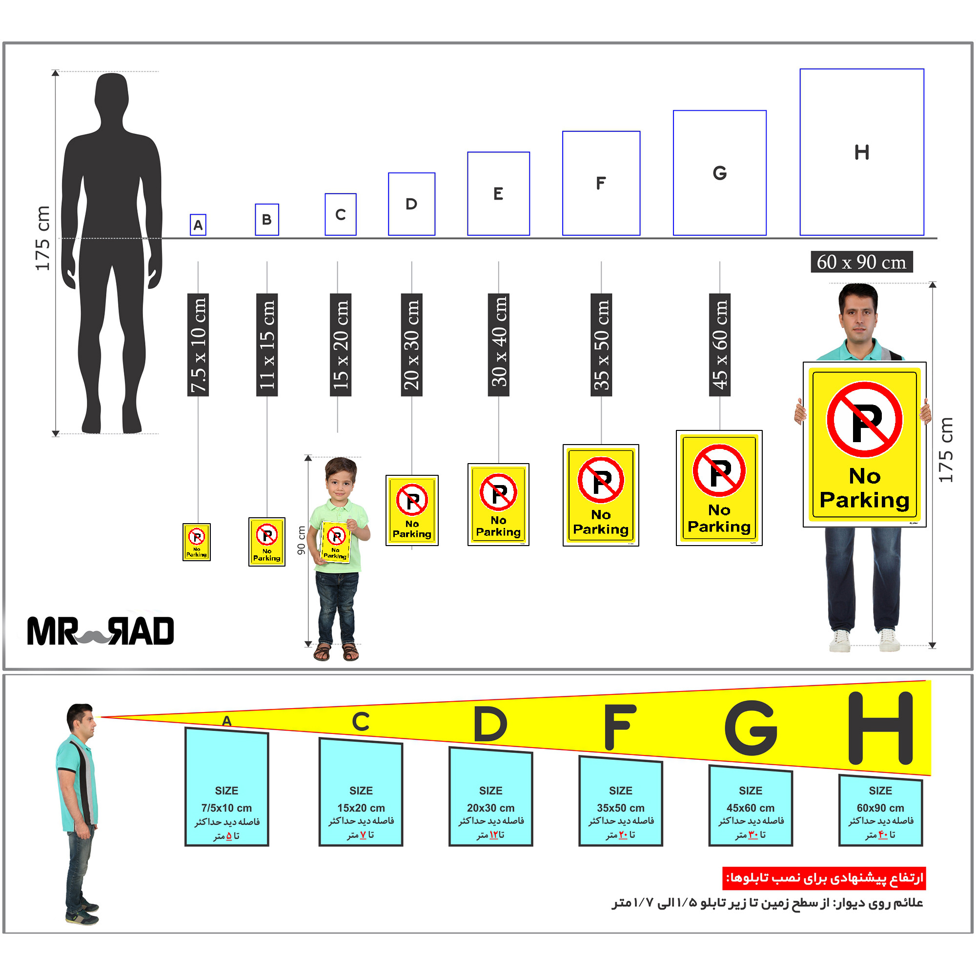 برچسب ایمنی مستر راد طرح پارک نکنید No Parking مدل HSE-OSHA-1384