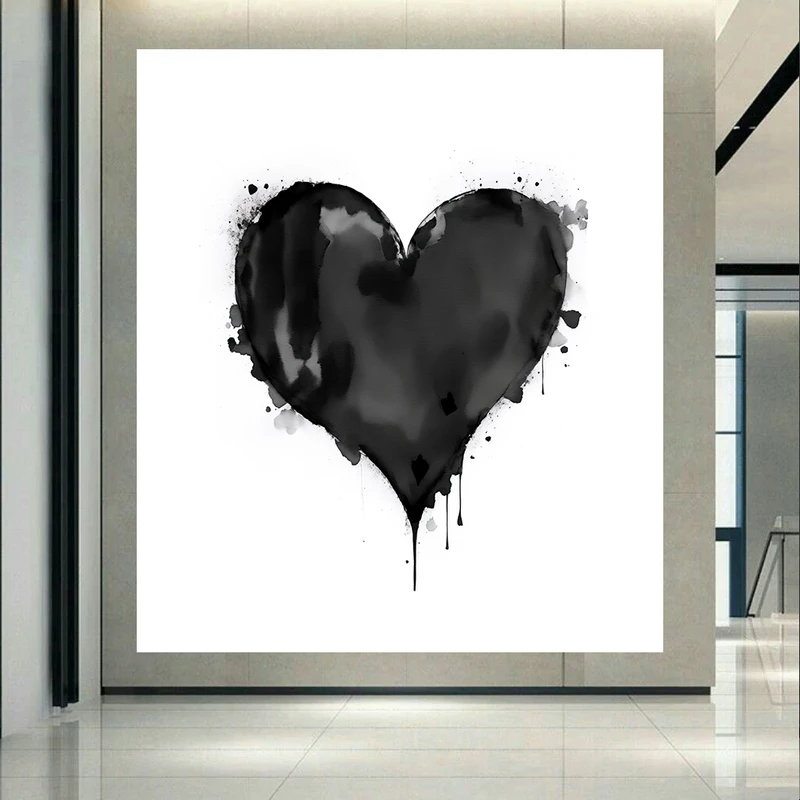  پوستر طرح مخمل قلب مدل سیاه کد AR304194