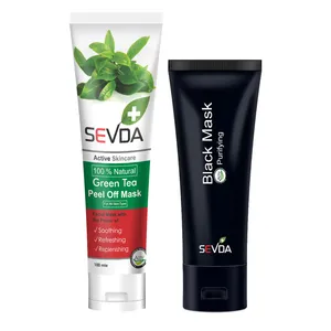  ماسک صورت سودا مدل ذغال فعال حجم 75 میلی لیتر به همراه ماسک صورت سودا مدل درخت چای حجم 100 میلی لیتر