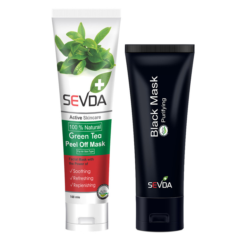  ماسک صورت سودا مدل ذغال فعال حجم 75 میلی لیتر به همراه ماسک صورت سودا مدل درخت چای حجم 100 میلی لیتر
