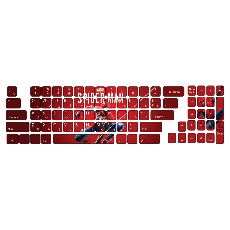برچسب حروف فارسی کیبورد گراسیپا طرح SpiderMan کد 102