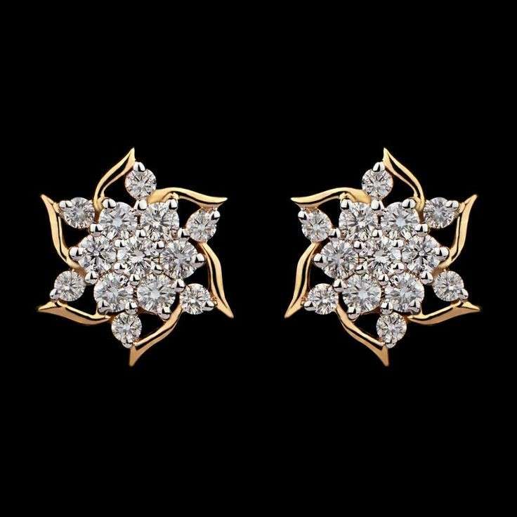 گوشواره طلا 18 عیار زنانه قیراط طرح گل کد GH4265